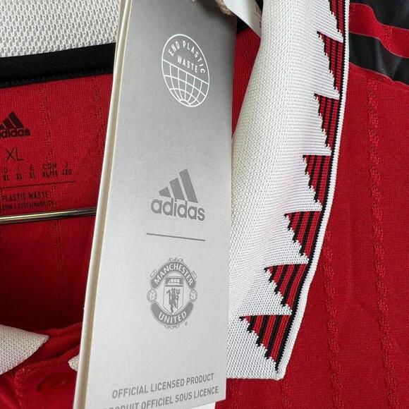 NWT Adidas Manchester United Home Men's Long Sleeve Jersey Polo 22/23 size XL - Picture 4 of 9